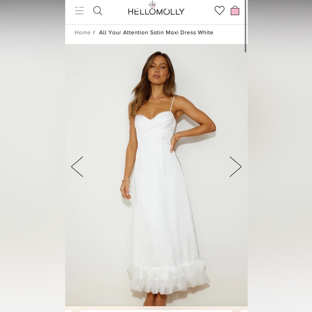 Hello Molly white maxi satin dress